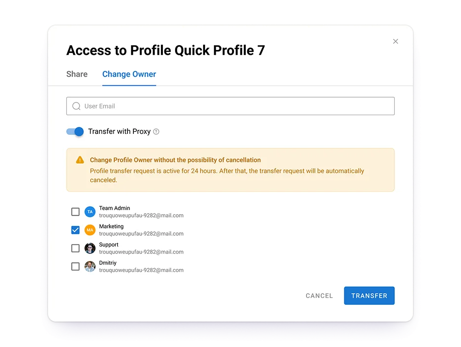 Dolphin{anty} workspace screenshot — profile list