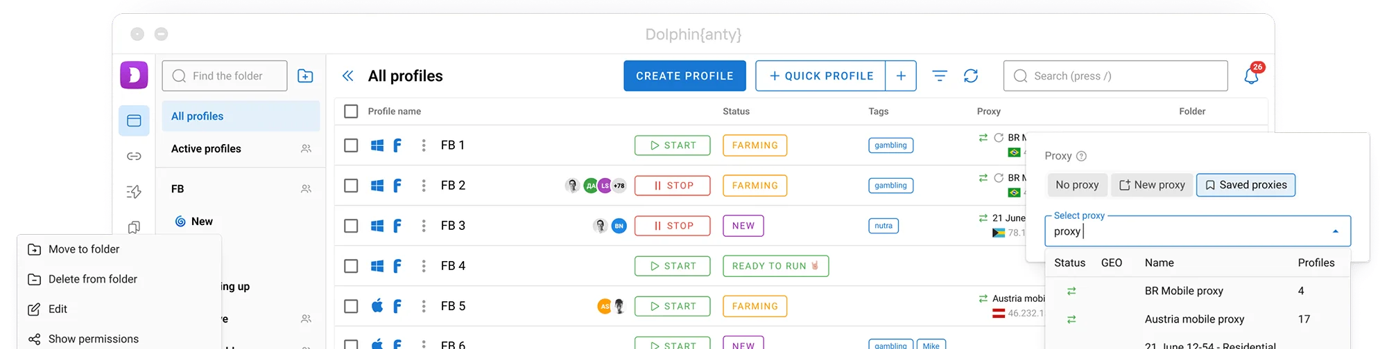 Dolphin{anty} Dashboard